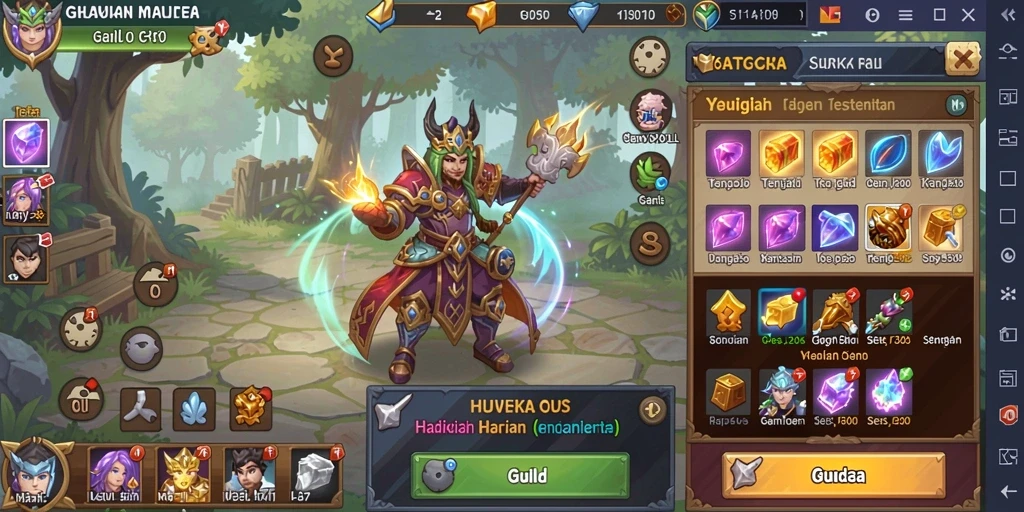 Screenshot menunjukkan peta permainan yang luas dan detail.